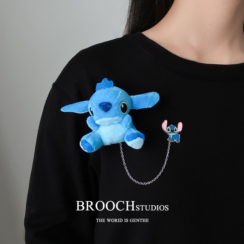 Brooch Cartoon Brooch 2021 New Trendy Plush Little Dinosaur Panda Pikachu Cute Japanese Style Ins Female