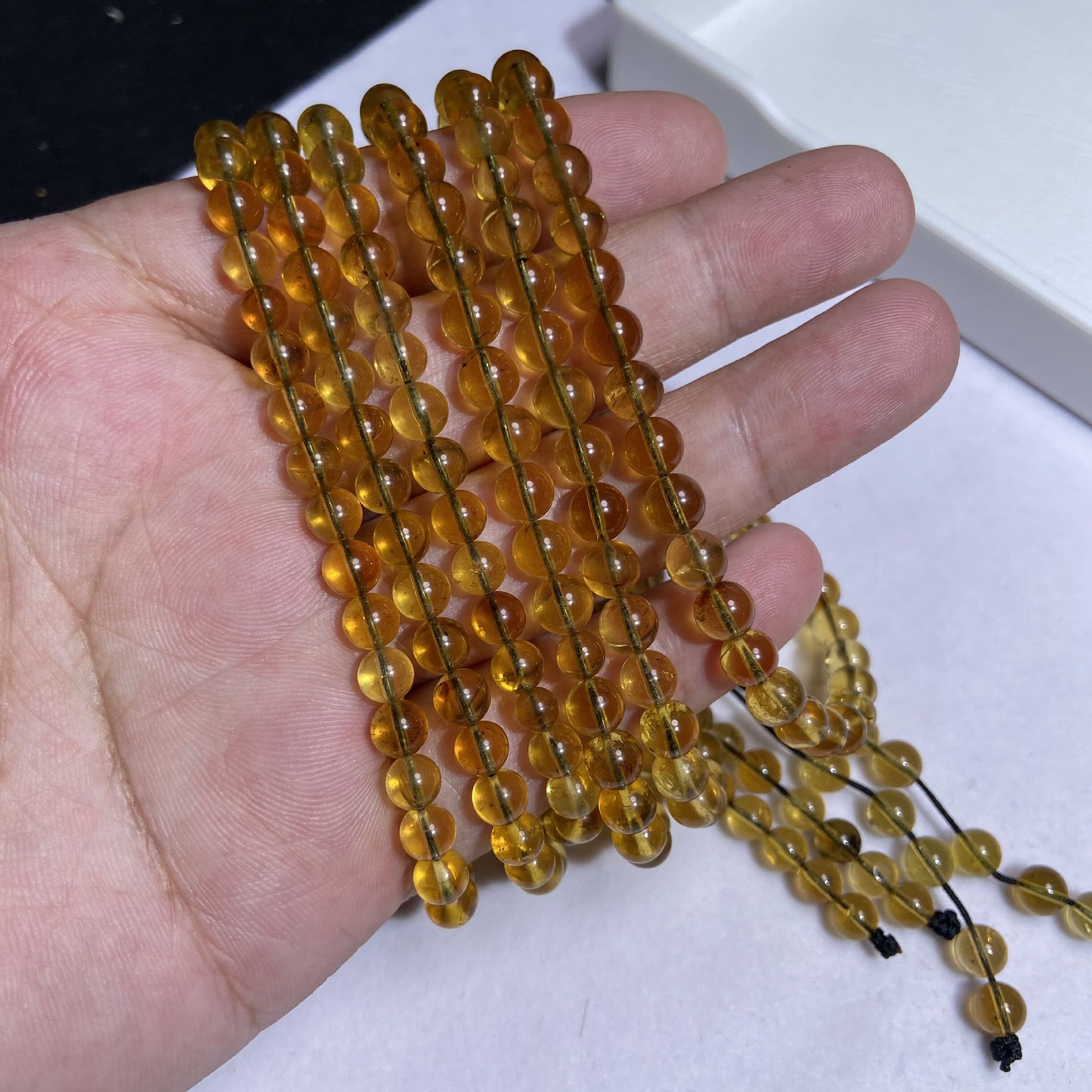 天然琥珀手链正品7a级蓝珀花珀男手串佩饰项吊坠工厂直播批发女