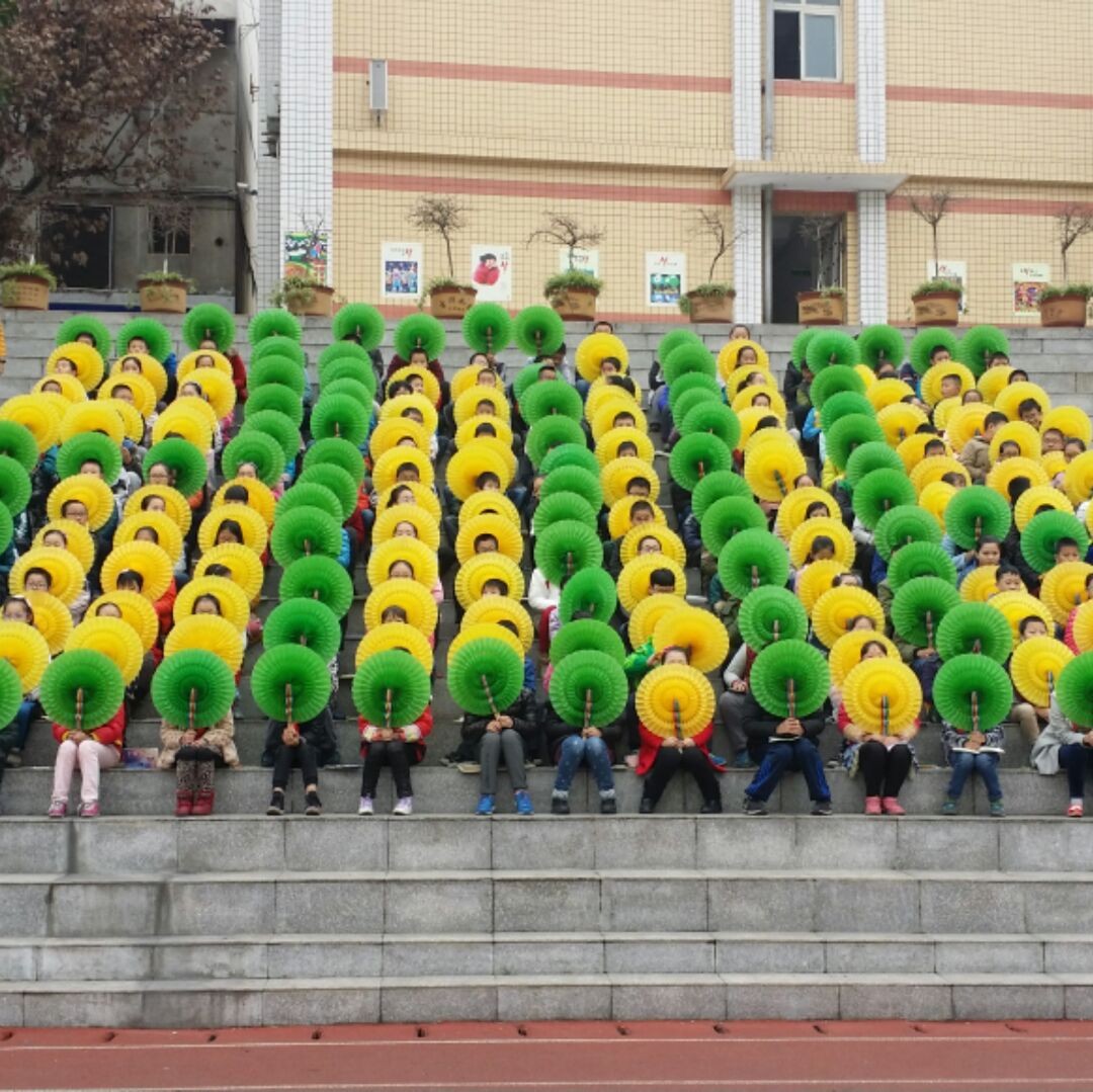 手翻花学校大型团体操扇子五一表演运动会开幕式道具变色扇子翻球