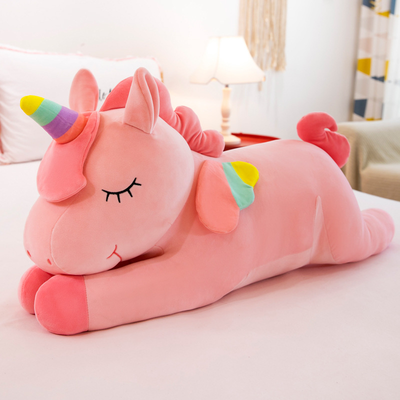 Cross-Border Unicorn Plush Toys Large Doll Pillow Angel Pony Doll Children's Toys Wholesale plus Logo