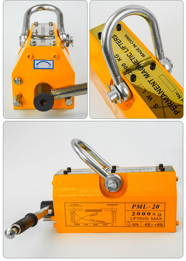 磁力吊永磁起重器圆钢磁力吸盘1吨2吨铁板强力工业磁铁吸盘 手动