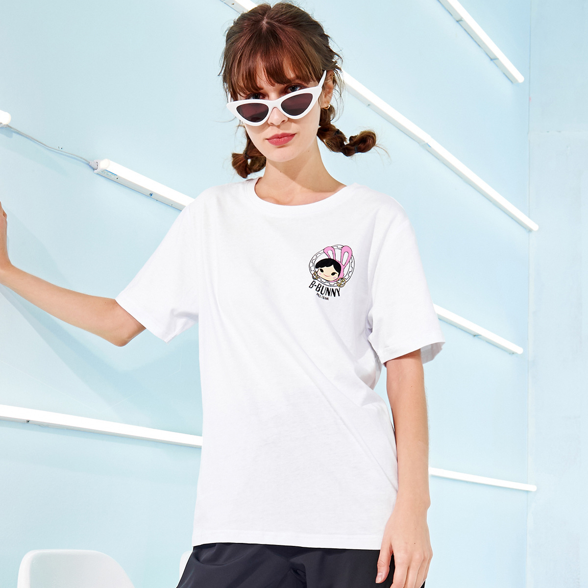 paul frank/大嘴猴2022夏季新款短袖t恤女圆领套头百搭打底衫