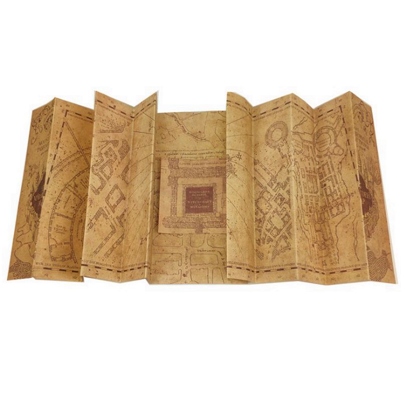 哈利波特活点地图电影周边掠夺者魔法寻宝地图海报复古海报装饰画