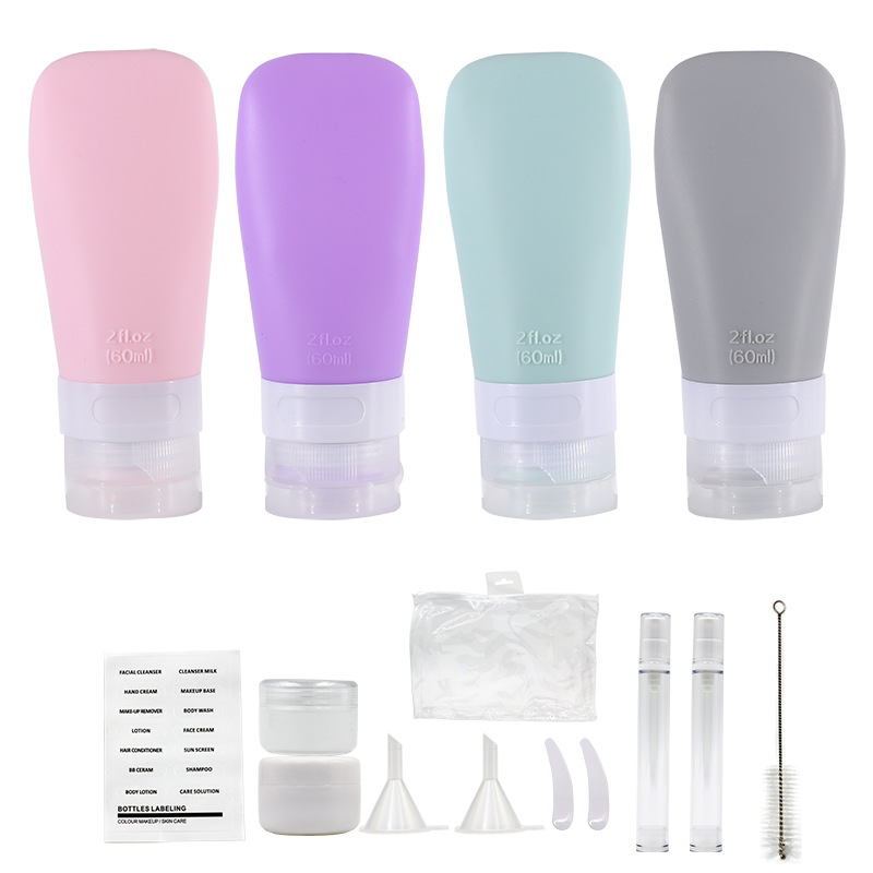 Silica Gel Packaging Bottle Travel Set Spray Bottle Set Cosmetics Set Bottle Travel Set Silicone Bottle