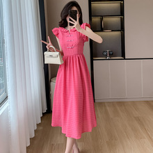 法式复古新中式飞飞袖连衣裙设计感御姐温柔气质礼服赫本风小红裙