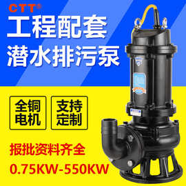 潜水泵 排污泵50WQ15-15-1.5kw 厂家可配耦合装置立式污水泵