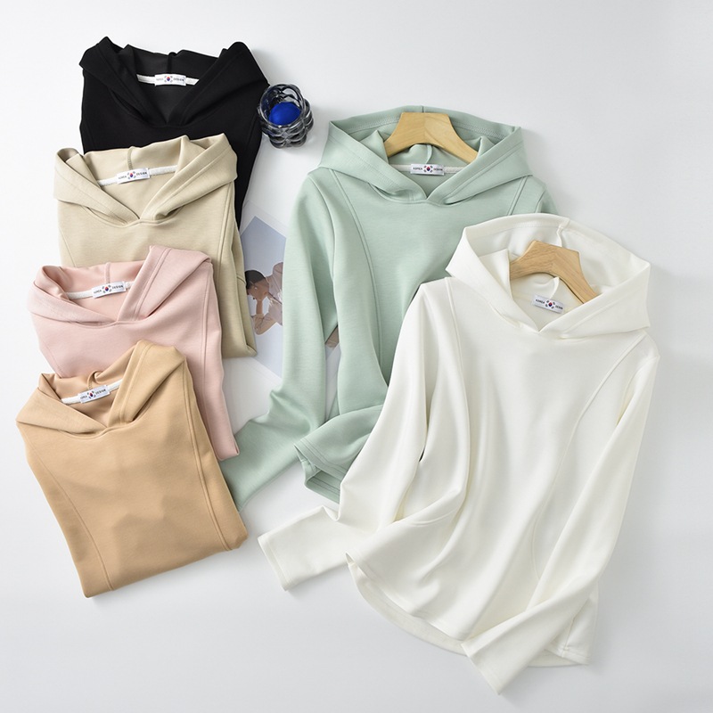 春季新款即墨卫衣批发一件代发简约拼接跑线休闲连帽女士卫衣