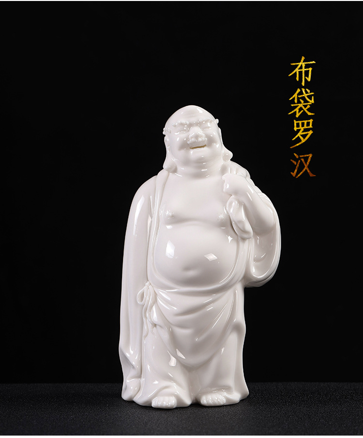 德化白瓷十八罗汉像摆件陶瓷降龙伏虎罗汉佛像尊者家居玄关工艺品