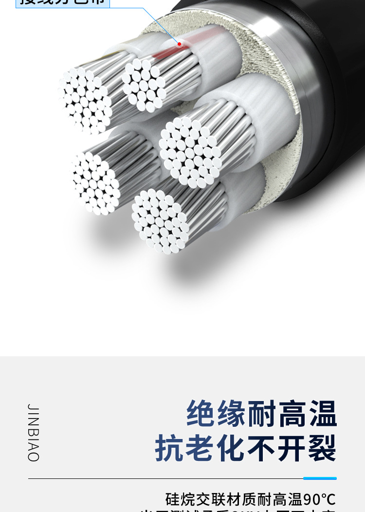国标铝芯线电缆电线16 25 90 120平方电力橡套铝芯电缆线5芯4 1芯