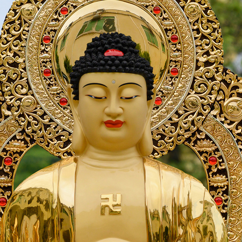 台湾盛凡铜鎏金佛像五方佛阿弥陀佛毗卢遮那佛寺庙供奉佛教用品