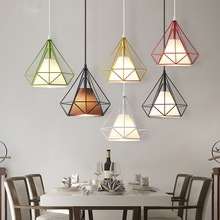 北欧现代简约餐厅吊灯创意三头loft灯具艺术钻石铁艺吧台个性灯饰