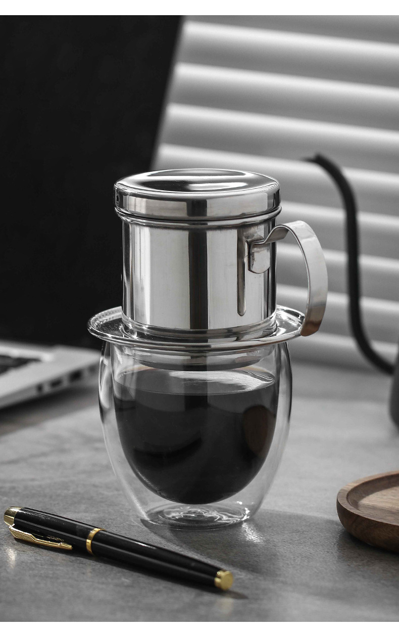 304不锈钢越南咖啡滤杯滴壶越式滴漏咖啡壶家用咖啡过滤杯越南壶