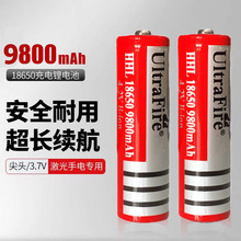 厂家直销18650锂电池3.7V尖头大容量头灯小风扇充强光手电筒电芯