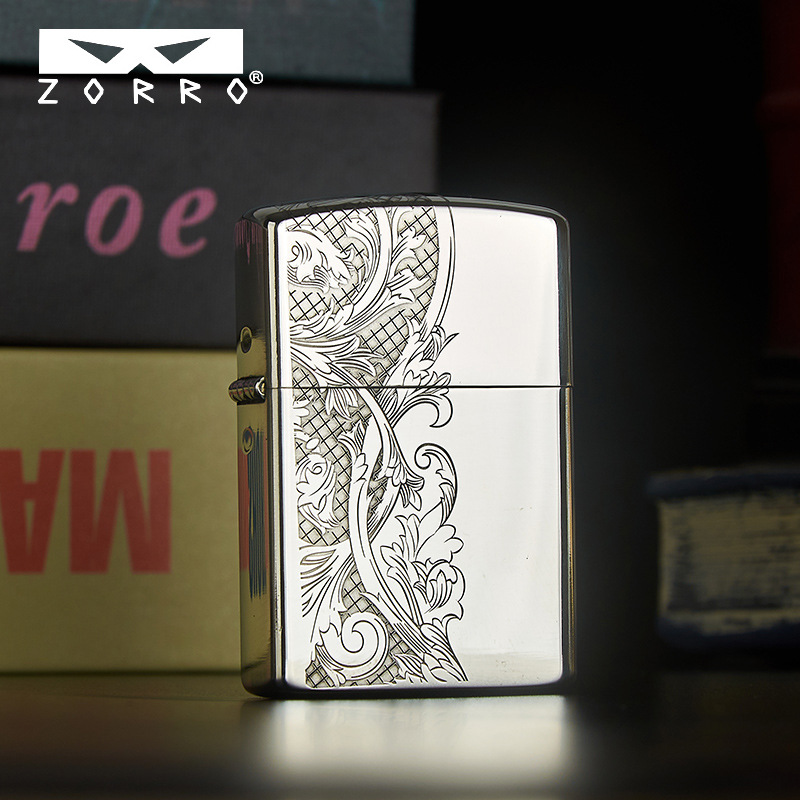 zorro 佐罗二代升级版三面唐草防风煤油打火机国潮创意个性男礼物