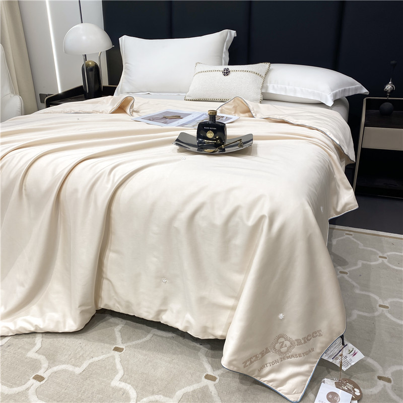 全棉80s贡缎长绒棉蚕丝夏被 夏凉被 空调被 春秋被-阿里巴巴