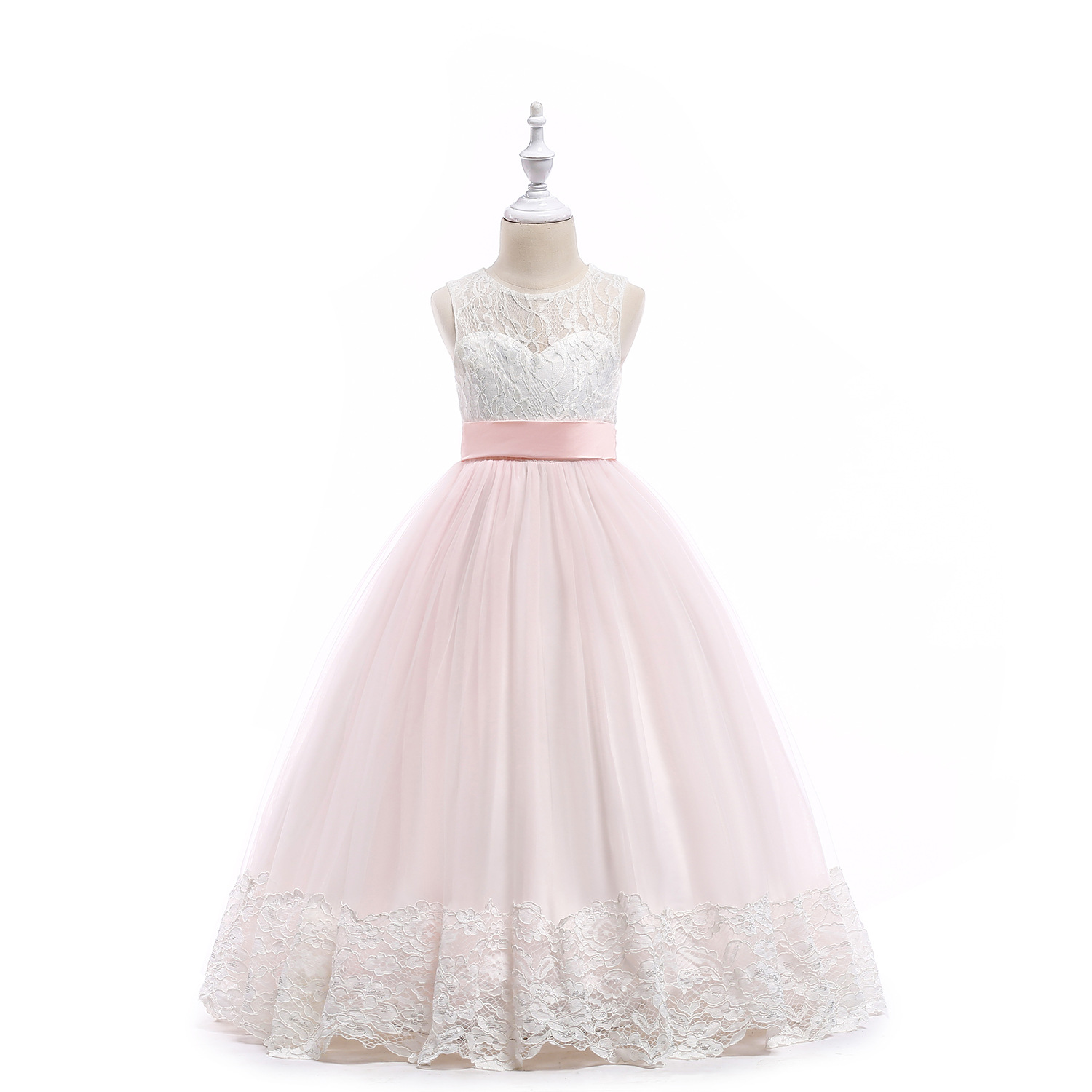 花童婚纱裙六一演出走秀儿童生日公主蓬蓬纱裙礼服女童蕾丝晚礼服