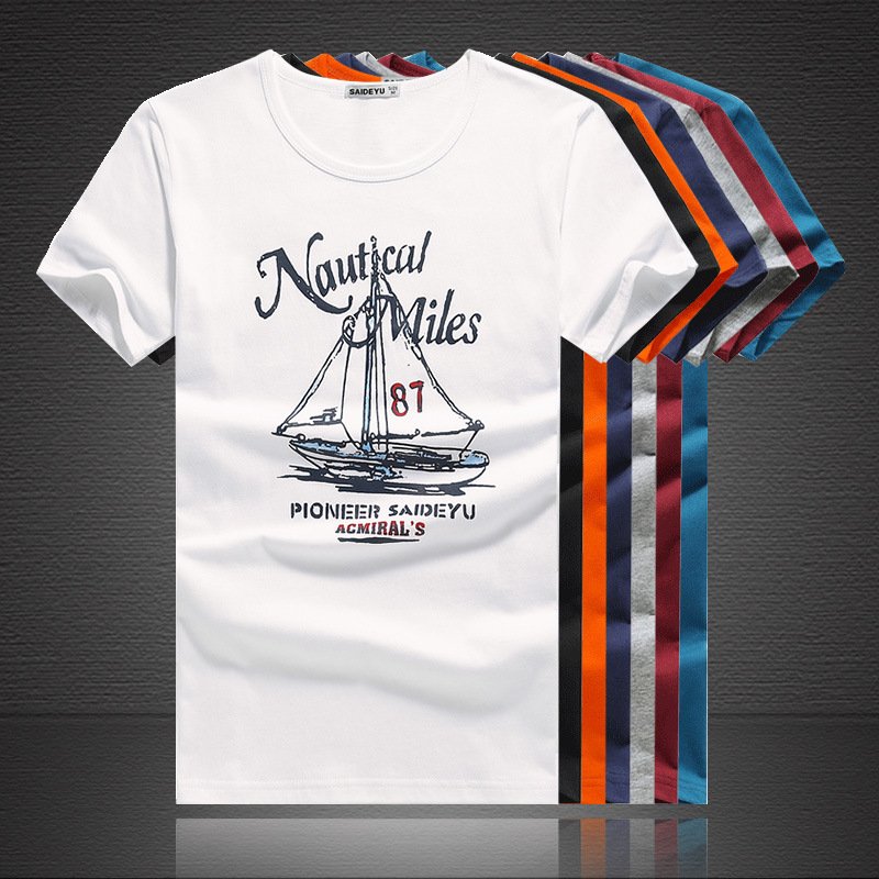 男士短袖t恤棉夏季韩版棉圆领潮流半袖学生男青年上衣服-阿里巴巴