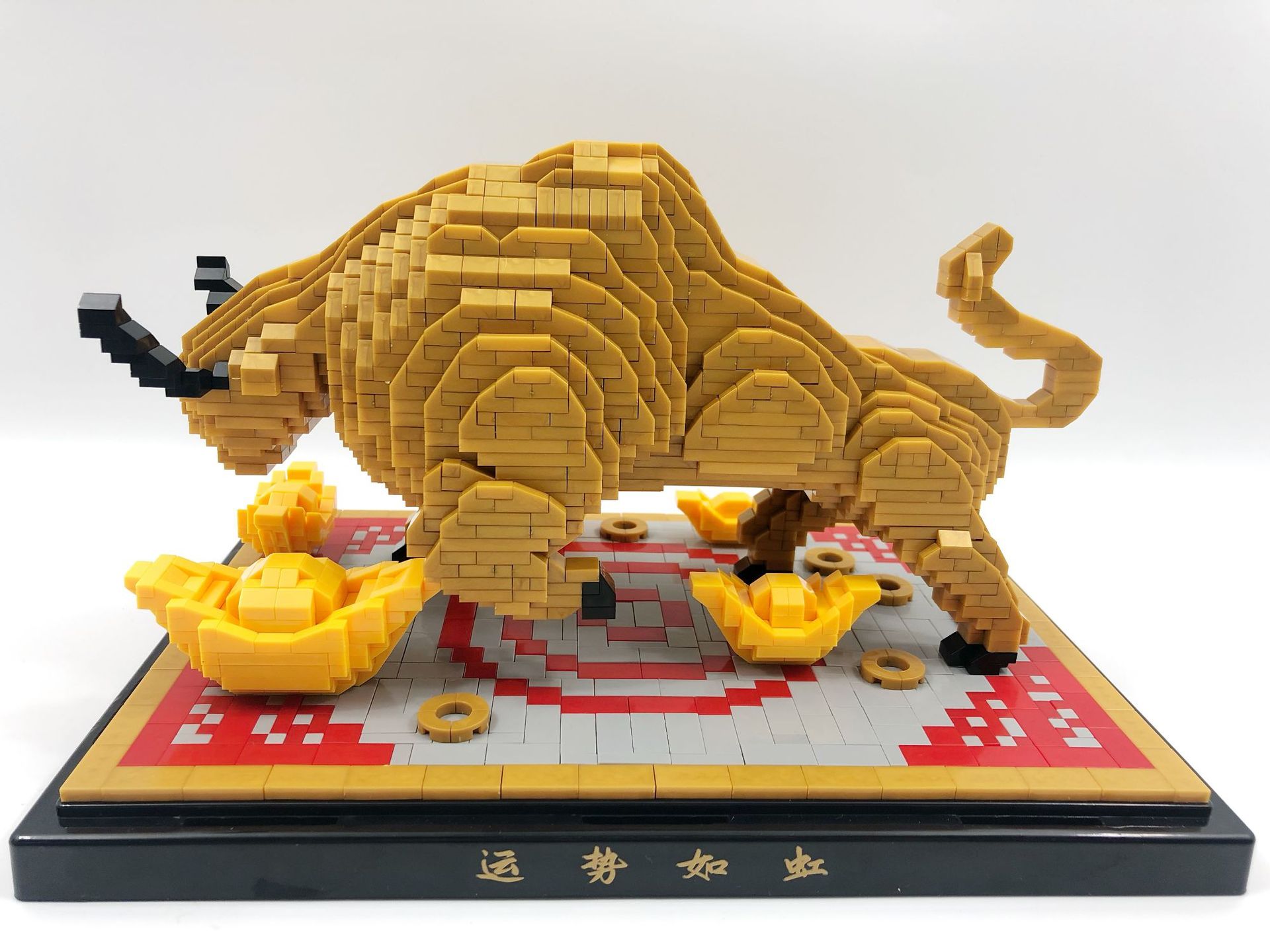 微小颗粒积木拼装玩具益智创意新年793-799狮子金年招财猫系列