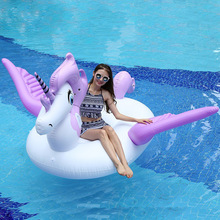工厂新款pvc tpu产品充气海马坐骑水上成人粉色火烈鸟浮排充气床