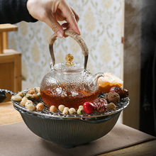围炉煮茶电陶炉家用室内全套中式蒸煮茶壶烤茶炉煮茶器玻璃泡茶壶