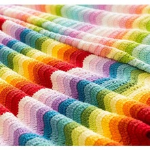 手工编织妈妈孕期编织钩针毯子儿童彩虹毯宝宝盖被毛线材料包