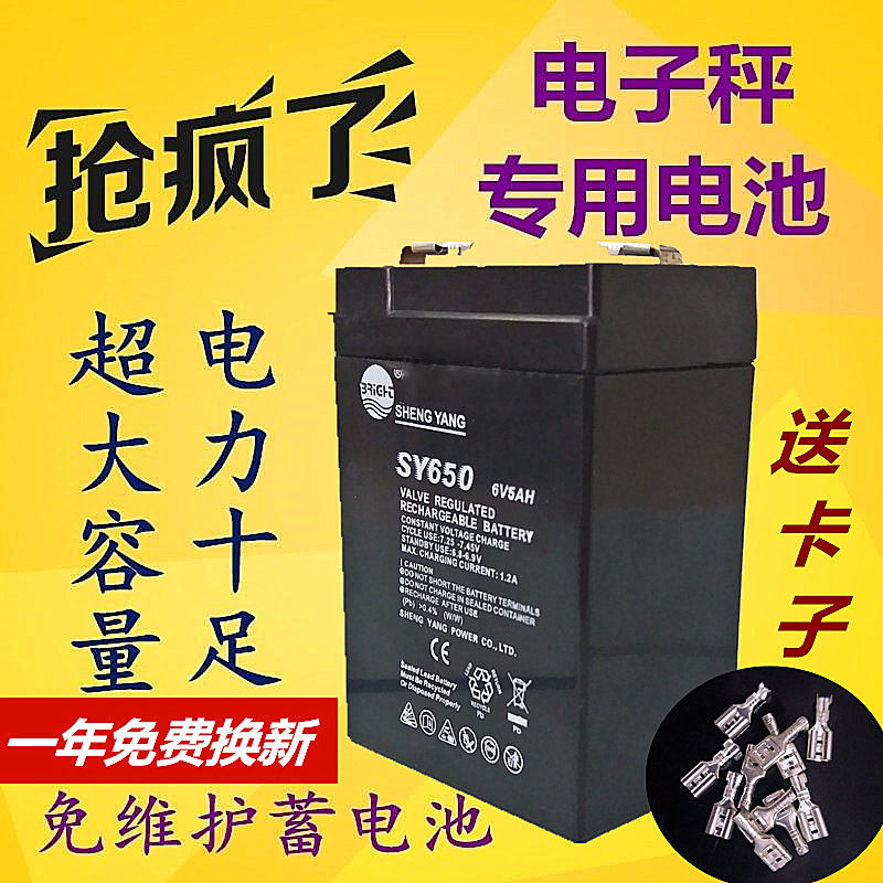 上海友声电子秤台称配件蓄电池4v6V4AH可充电蓄电瓶计价包邮