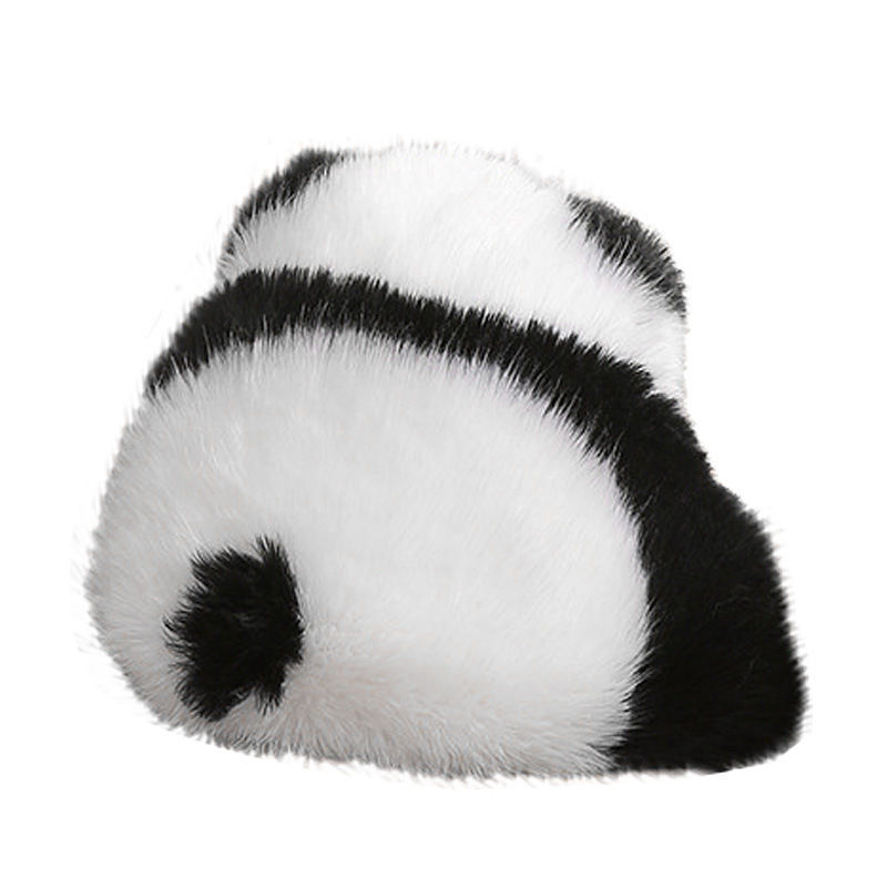 Nordic Style Real Wool Panda Back Pillow Cute Bedside Cushion Bed Cushion for Leaning on Sofa Living Room Pillows Waist Pillow