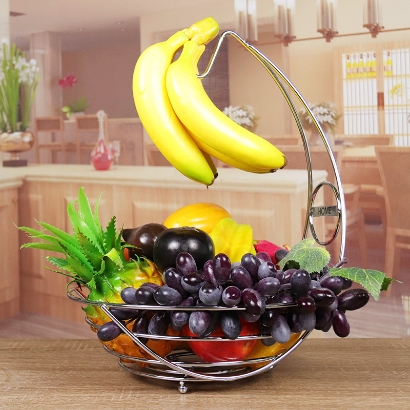 Fruit Basket European and American-Style Creative Household Coffee Table Banana Basket Fruit Plate Living Room Storage Rack Fruit Storage Blue Factory Batch