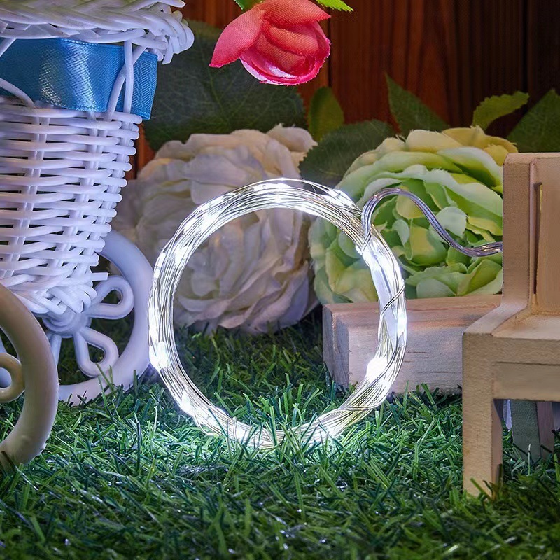 LED Solar Copper Wire Lamp Indoor Outdoor Waterproof Remote Control Color Lamp Courtyard Decoration Atmosphere Copper Wire Lamp String