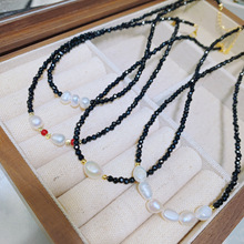 新中式复古风项链天然石串珠锁骨链淡水珍珠百搭气质爆品饰品项链