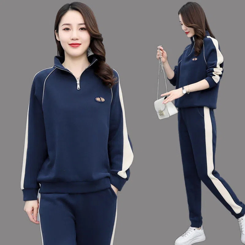 女装上衣长裤运动套装女妈妈装春秋休闲运动服两件套中年女秋季
