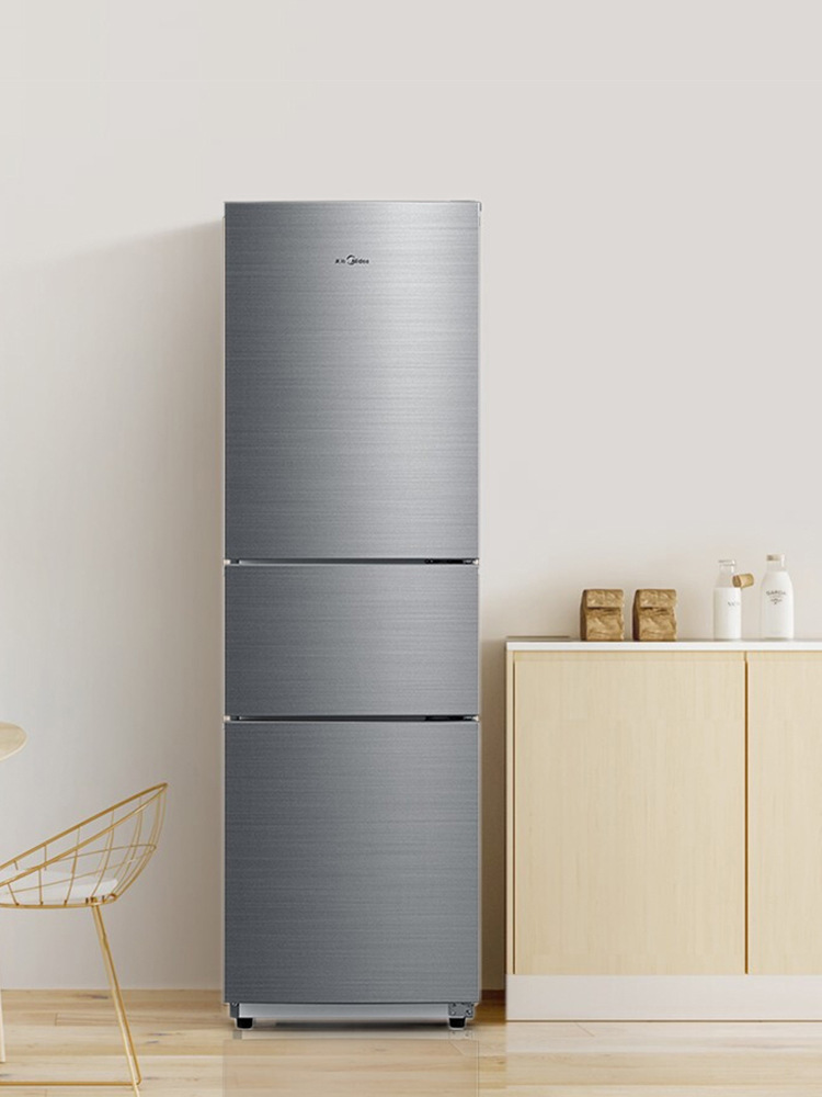 美的冰箱三开门家用220升l大容量冷藏冷冻保鲜bcd-220tm