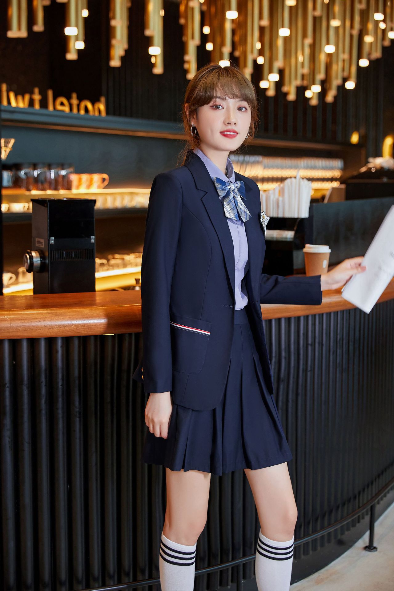 女装幼儿园老师园服秋装教师工作服新款幼师职业装套裙jk三件套