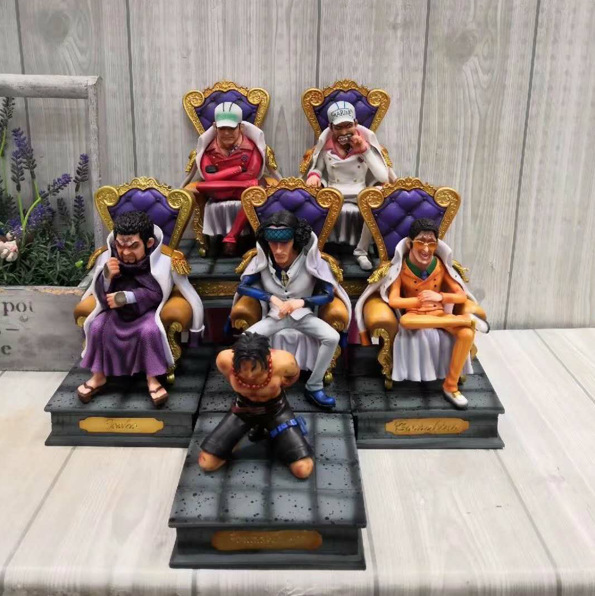 海贼王海军大将黄猿赤犬青雉藤虎艾斯坐姿gk雕像手办公仔摆件模型