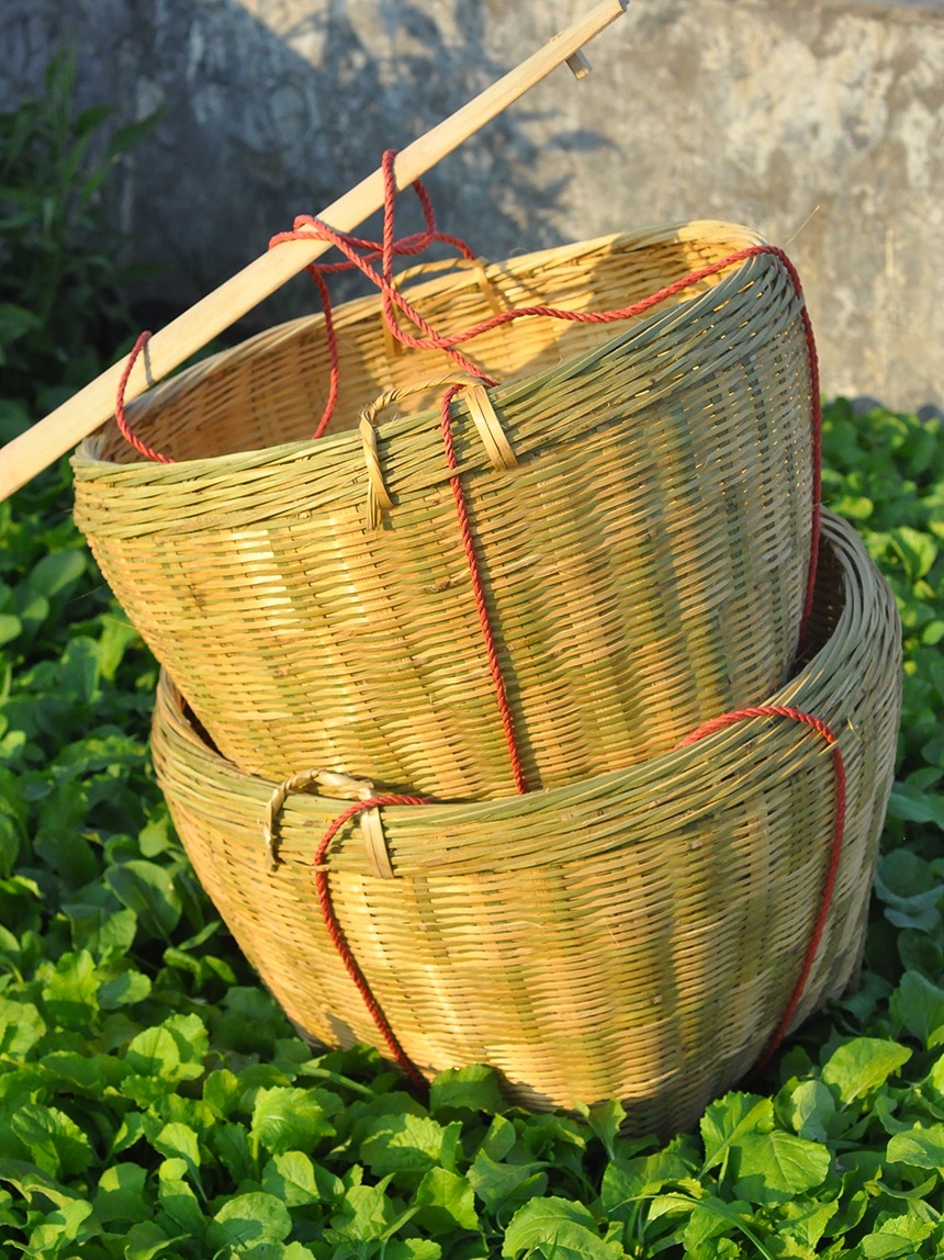 精品壮族大号箩筐竹编制品 淘米箩篼 粮食竹筐 收纳篓喜事筐簸箕