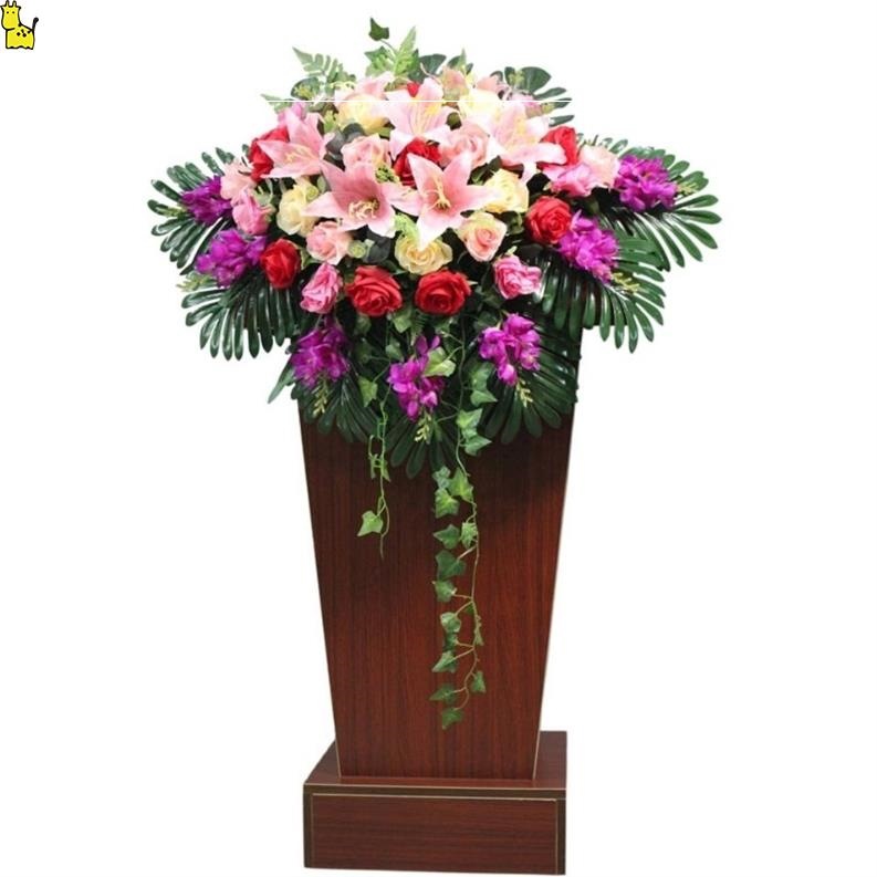演讲台仿真花约时尚假花仿真花桌花长方形讲台花会议下垂挂钩田园