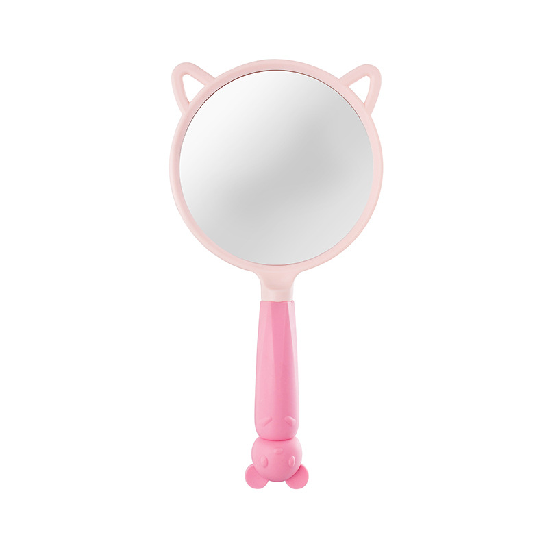 Original Bunny Dormitory Mirror Diy Handmade Hd Handle Mirror Desktop Handheld Dressing Mirror Plastic