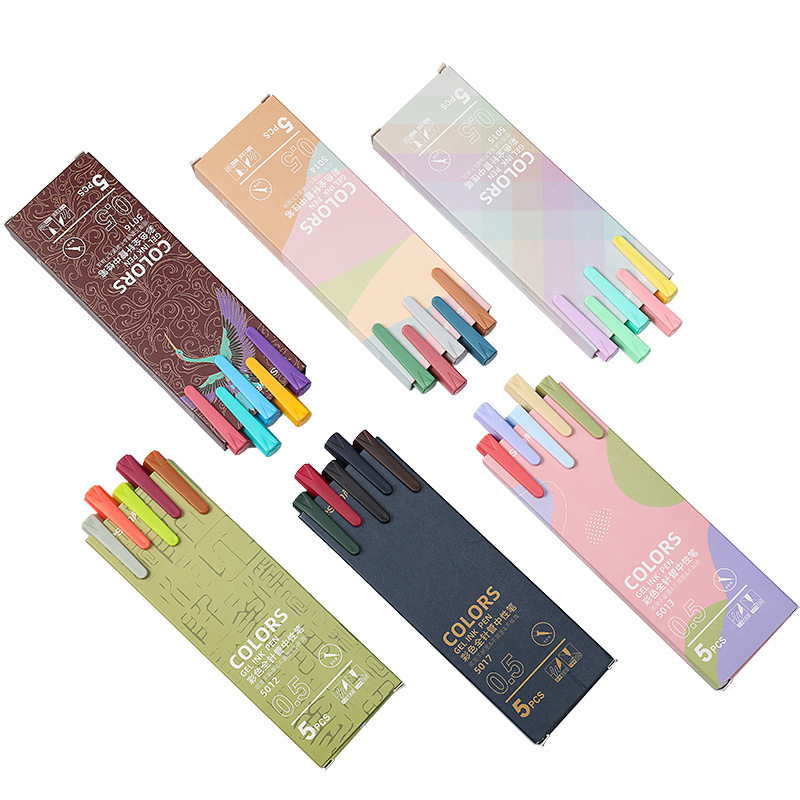 Velar Color Gel Pen Morandi Macaron Water Pen Sets Student Journal Pen Simple Quick-Drying Office Supplies