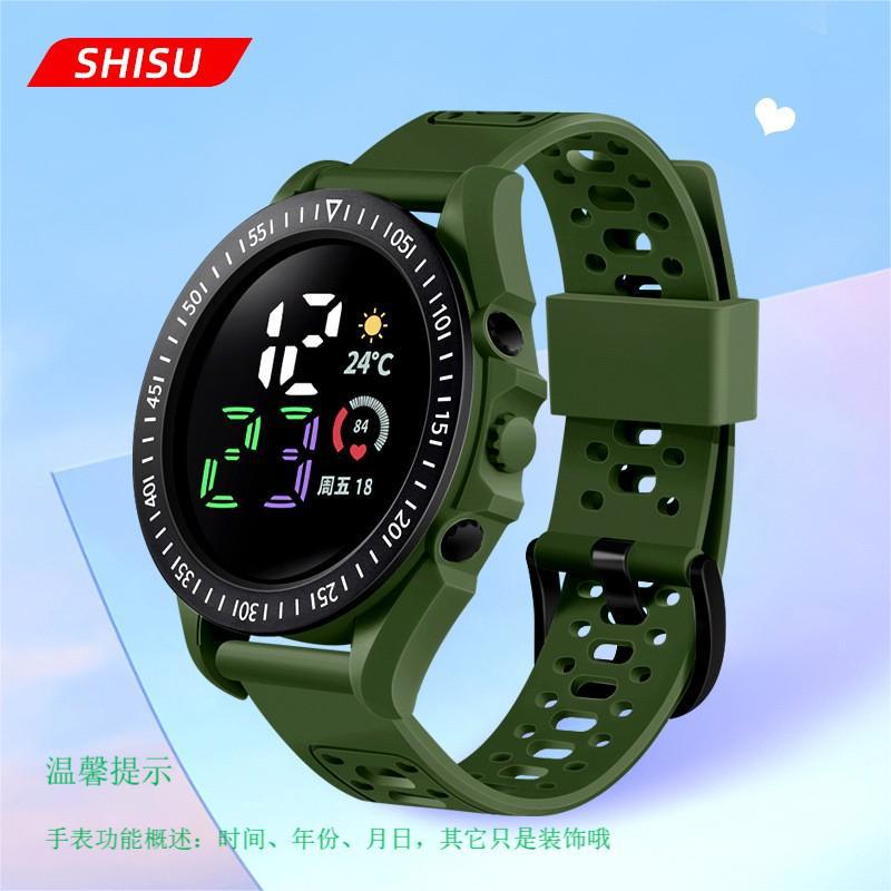 Factory Direct Sales New round Dial LED Electronic Watch Fashion Large Screen Sports Student Button Electronic Watch
