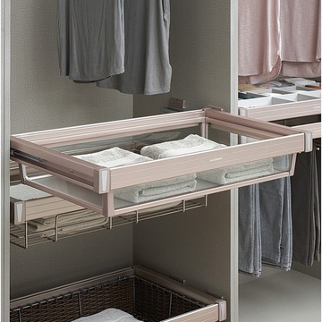 衣柜拉篮仿编藤篮阻尼收纳篮伸缩裤架衣帽间抽拉式缓冲衣物蓝