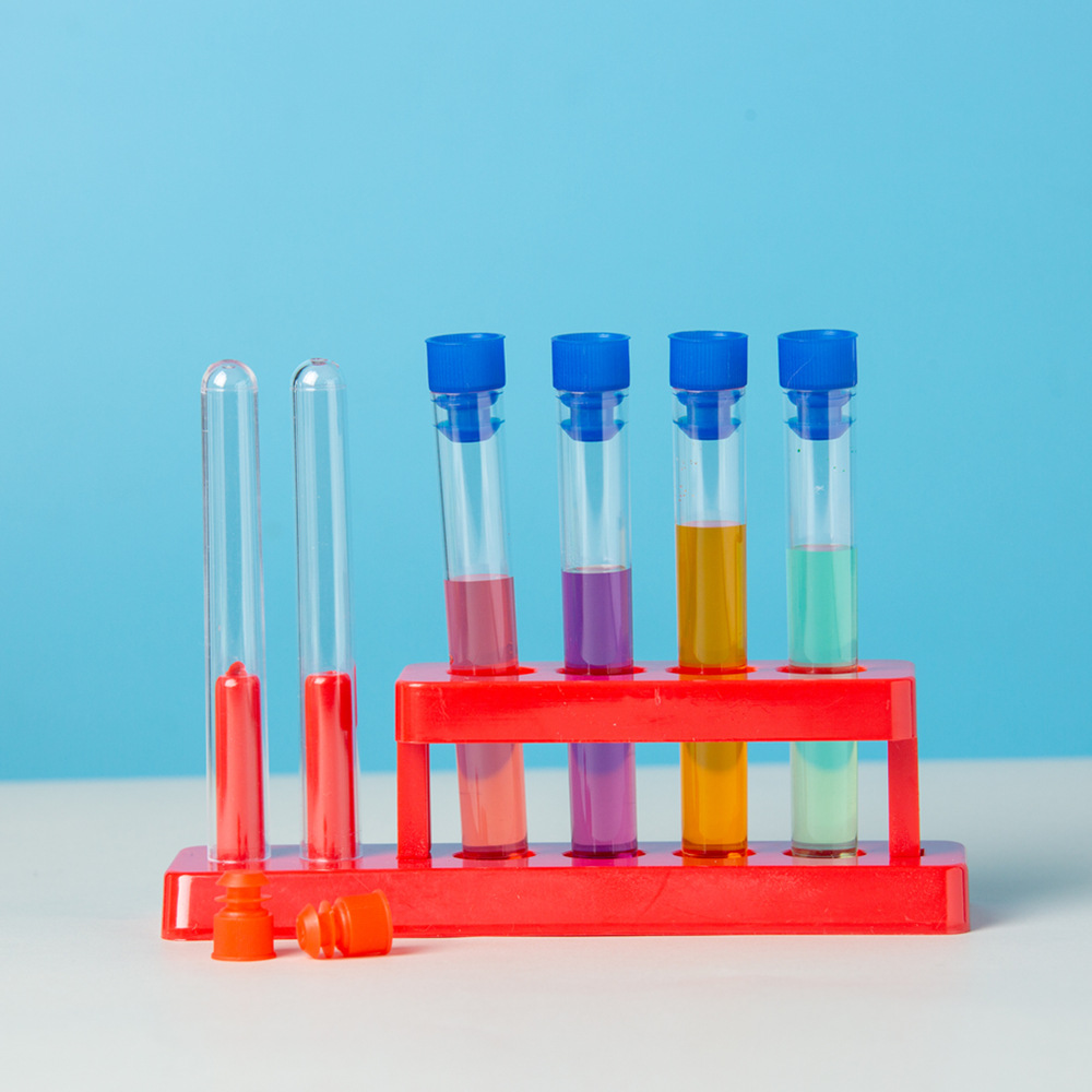 儿童科学小实验abs塑料试管架红色6孔试管架化学实验器材厂家直销