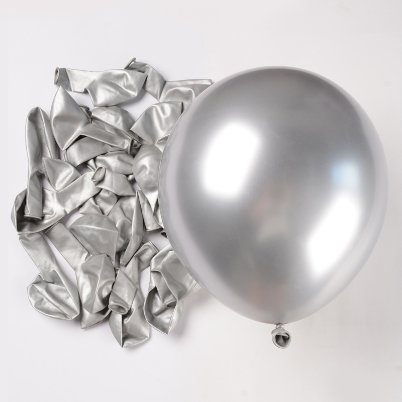 Thickened 2.8g12-Inch Metal Rubber Balloons Wedding Ceremony and Wedding Room Decoration Birthday Party Layout Internet Celebrity Chrome Balloon