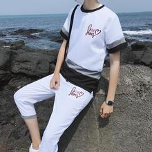 WZXSK潮短袖T恤夏装套装韩版男装夏季男士休闲运动套装一套