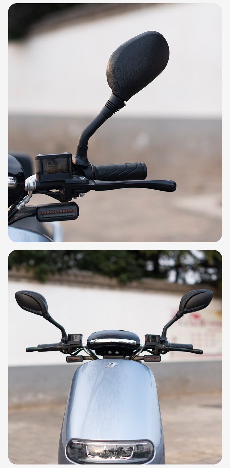 电动摩托车配件改装后视镜新款电瓶车踏板倒车镜反光镜