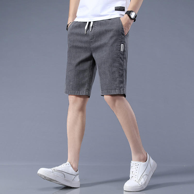 Men's Shorts Summer Thin Loose Straight Fifth Pants Drawstring Elastic Waist Outer Wear Sports and Leisure Pants Men's