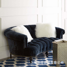 真皮组合圆弧形沙发美式小户型客厅圆弧沙发欧式新古典单双三人位