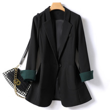 黑色西装外套女2024春秋新款韩版修身高级设计感休闲百搭西服上衣