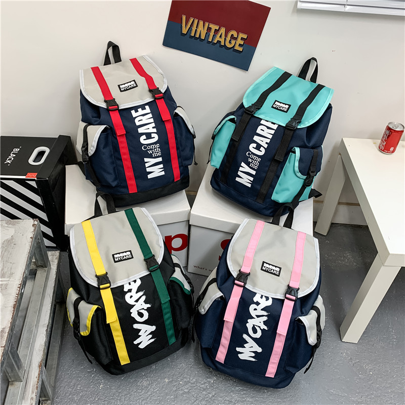Cross-Border Foreign Trade Student Backpack Customized Korean Style Large Capacity Oxford Cloth Campus Schoolbag Outdoor Travel Backpack for Women
