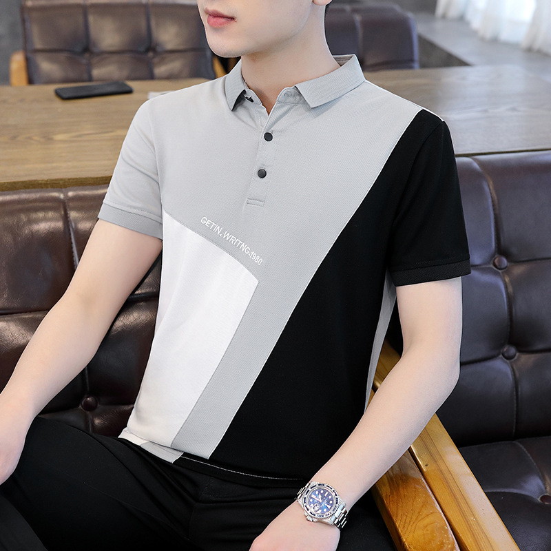 polo衫男士短袖t恤夏季帅气潮流半袖2021新款翻领体恤上衣服男装