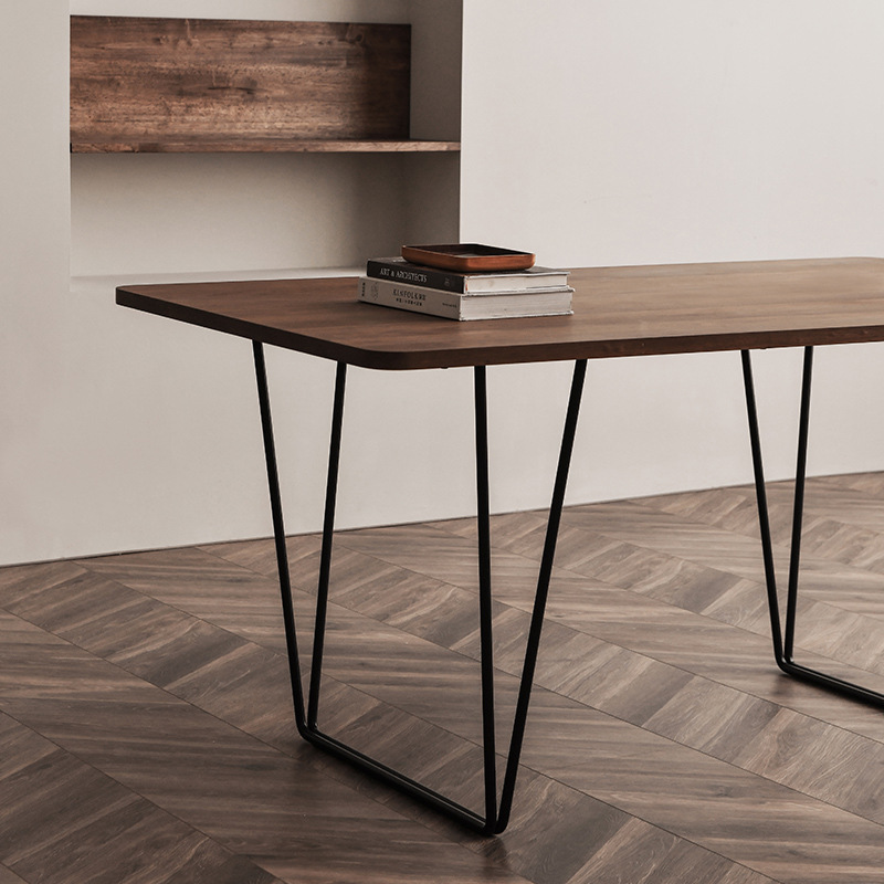 uck |伊凡多功能桌|现代简约餐桌长书桌设计师实木铁艺腿轻奢北欧